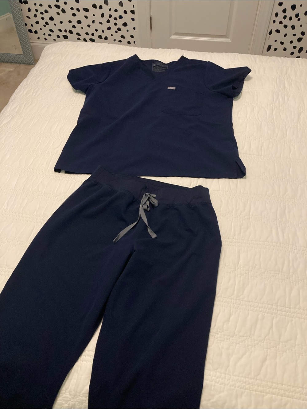 Figs Navy Blue Petite Scrub Set